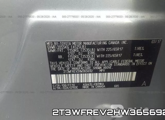 2T3WFREV2HW365692 фото 10