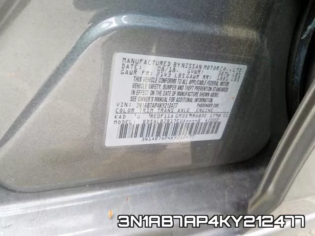 3N1AB7AP4KY212477 фото 2
