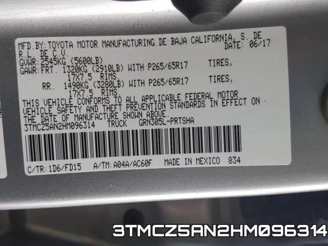 3TMCZ5AN2HM096314 фото 2
