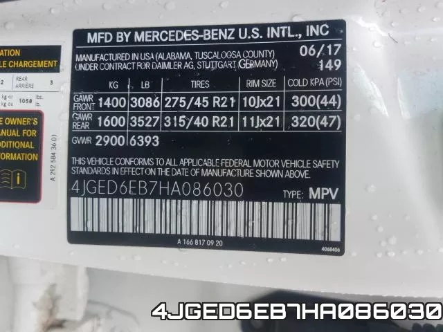 4JGED6EB7HA086030 фото 2