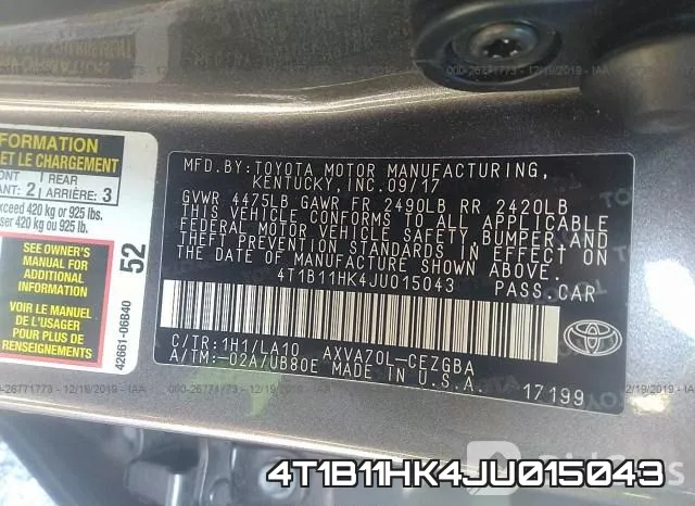 4T1B11HK4JU015043 фото 10