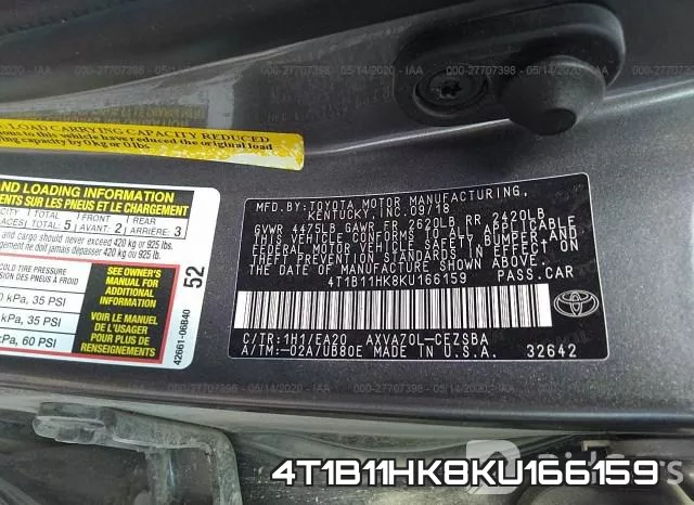 4T1B11HK8KU166159 фото 10