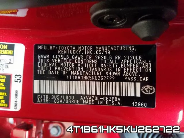 4T1B61HK5KU262722 фото 2
