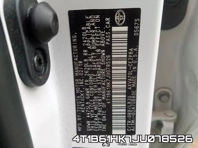 4T1B61HK7JU078526 фото 2