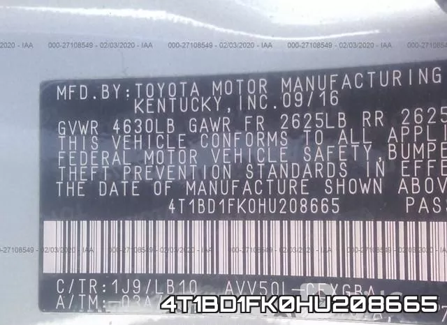 4T1BD1FK0HU208665 фото 10