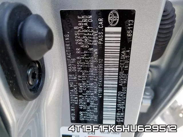 4T1BF1FK6HU629512 фото 2