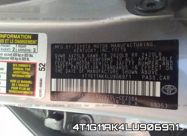 4T1G11AK4LU906971 фото 9