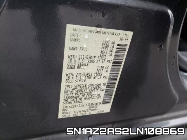 5N1AZ2AS2LN108869 фото 2