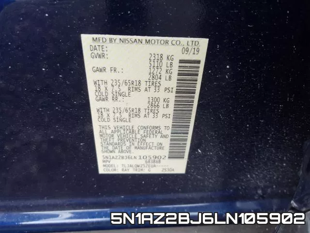 5N1AZ2BJ6LN105902 фото 2