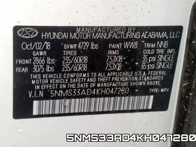 5NMS33AD4KH047280 фото 2