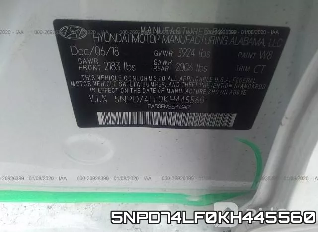 5NPD74LF0KH445560 фото 10