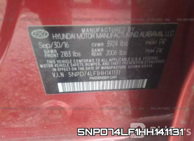 5NPD74LF1HH141131 фото 10