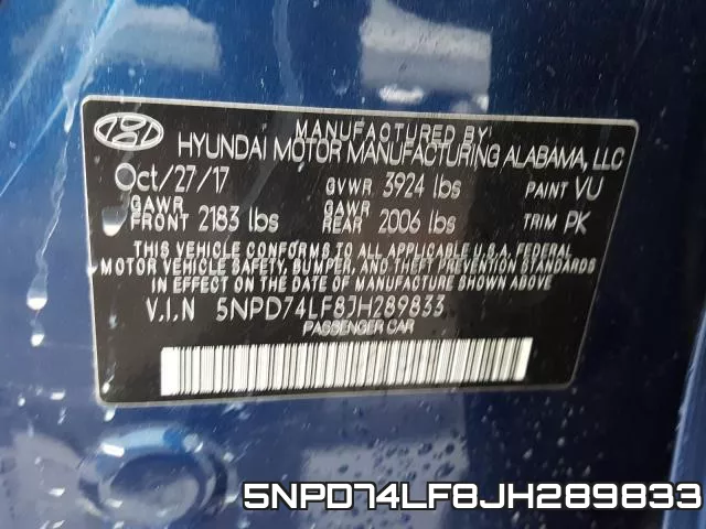 5NPD74LF8JH289833 фото 2