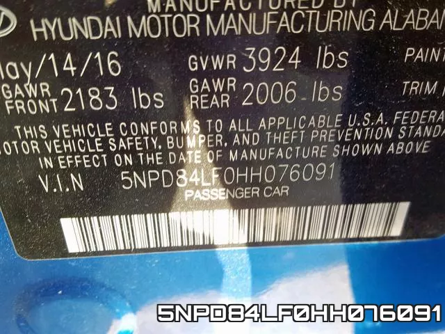 5NPD84LF0HH076091 фото 2