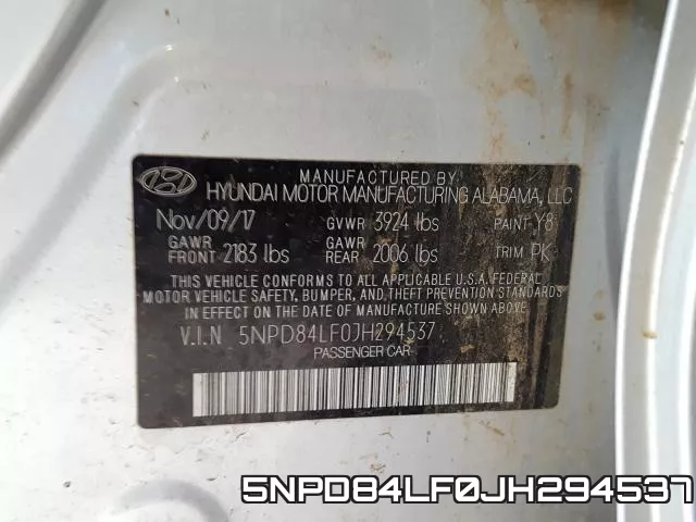 5NPD84LF0JH294537 фото 2