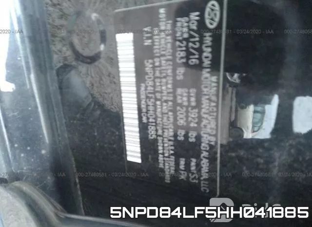 5NPD84LF5HH041885 фото 10