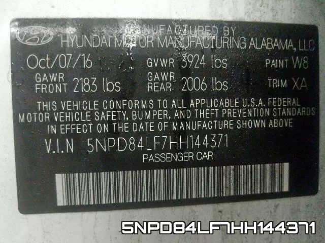 5NPD84LF7HH144371 фото 2