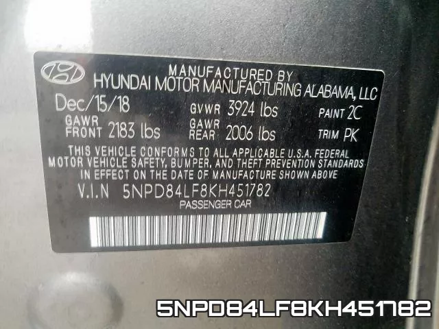 5NPD84LF8KH451782 фото 2