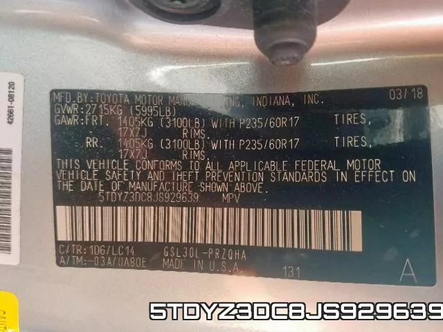 5TDYZ3DC8JS929639 фото 2