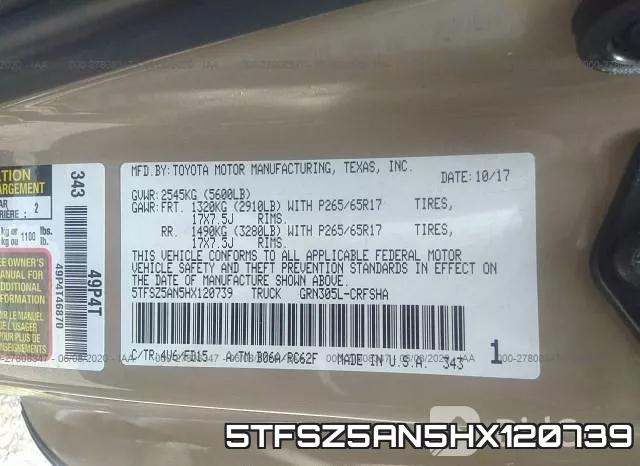5TFSZ5AN5HX120739 фото 10