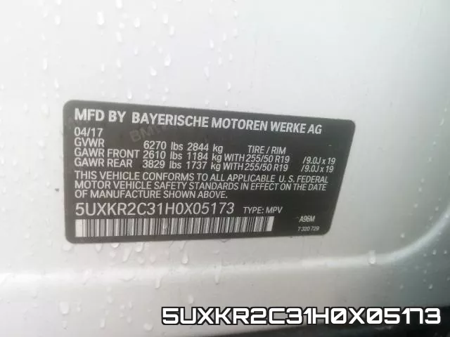 5UXKR2C31H0X05173 фото 2