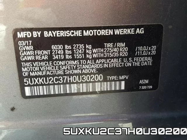 5UXKU2C37H0U30200 фото 2