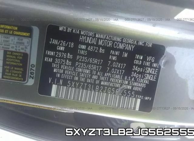 5XYZT3LB2JG562555 фото 10
