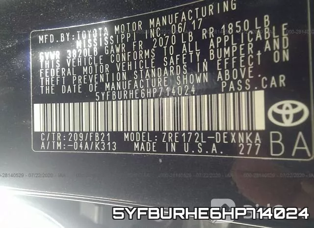 5YFBURHE6HP714024 фото 10