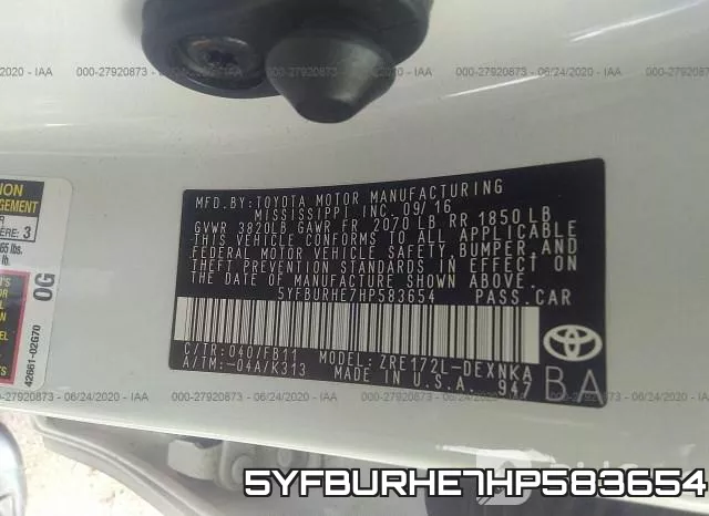 5YFBURHE7HP583654 фото 10