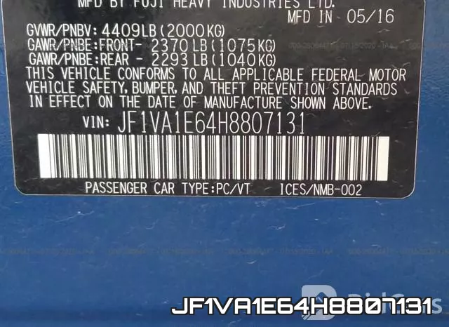 JF1VA1E64H8807131 фото 10