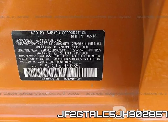 JF2GTALC5JH302857 фото 10