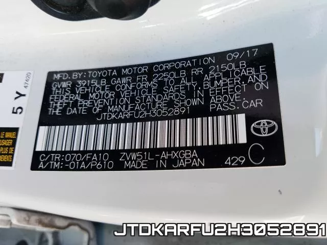 JTDKARFU2H3052891 фото 2