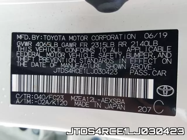 JTDS4RCE1LJ030423 фото 2