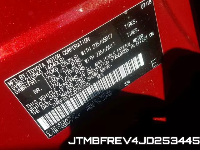 JTMBFREV4JD253445 фото 2