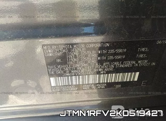 JTMN1RFV2KD519427 фото 10