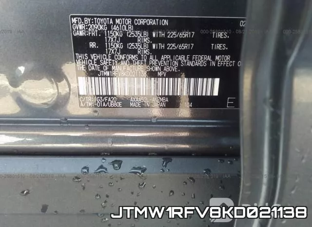 JTMW1RFV8KD021138 фото 10