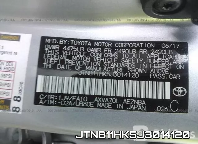 JTNB11HK5J3014120 фото 10