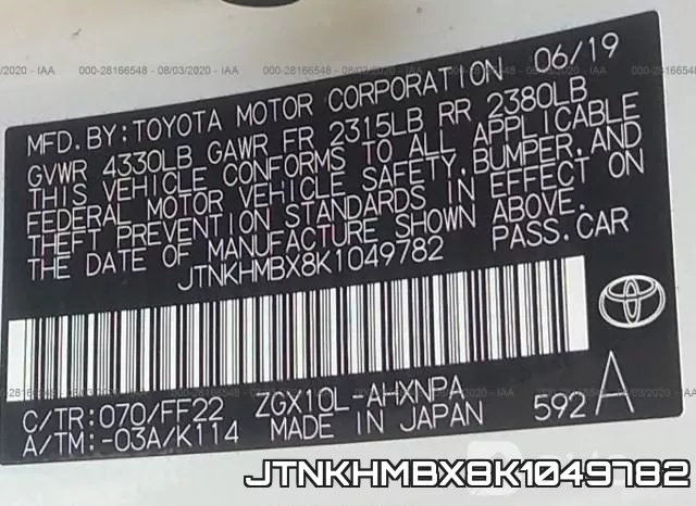 JTNKHMBX8K1049782 фото 10