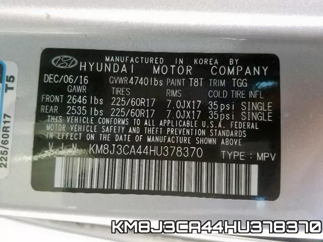 KM8J3CA44HU378370 фото 2