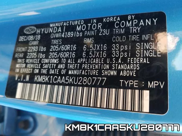 KM8K1CAA5KU280777 фото 2
