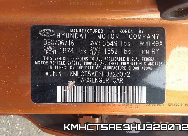 KMHCT5AE3HU328072 фото 10