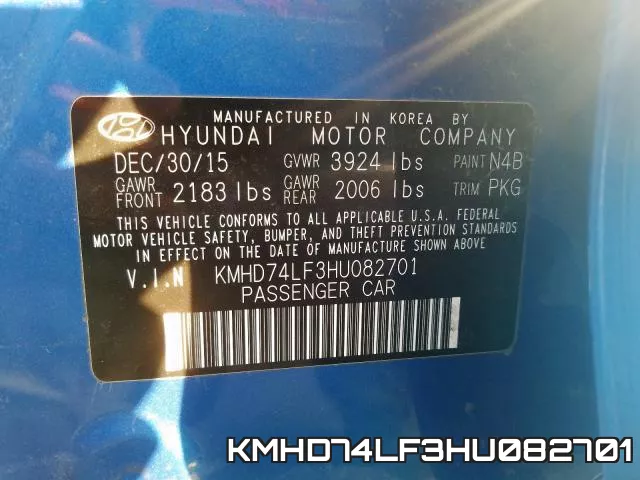 KMHD74LF3HU082701 фото 2