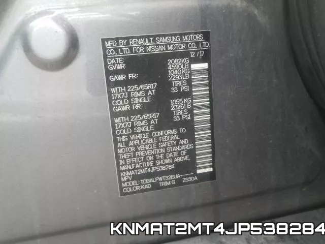KNMAT2MT4JP538284 фото 2
