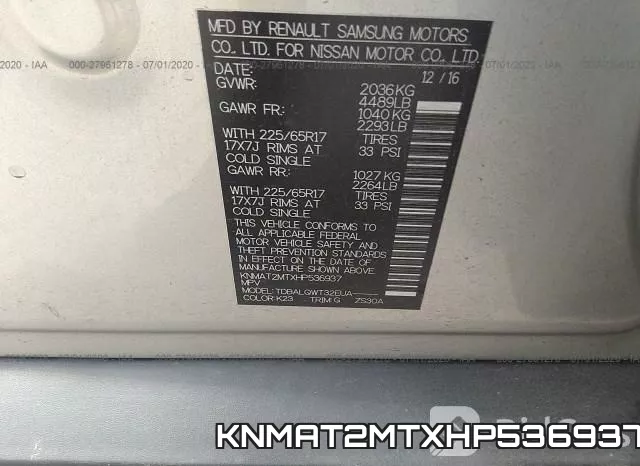 KNMAT2MTXHP536937 фото 10