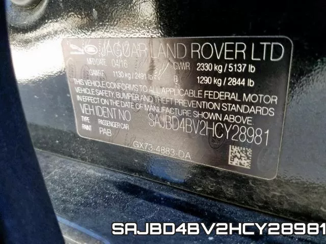 SAJBD4BV2HCY28981 фото 2