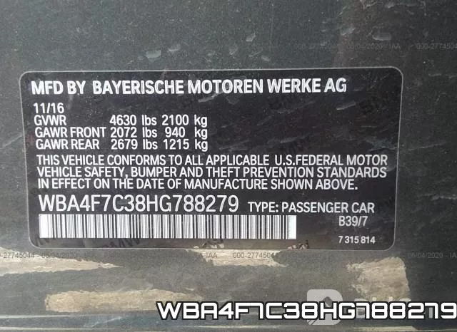 WBA4F7C38HG788279 фото 10