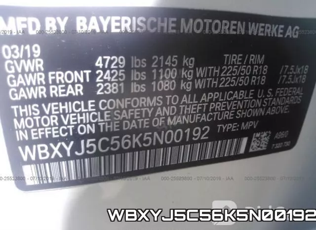 WBXYJ5C56K5N00192 фото 10
