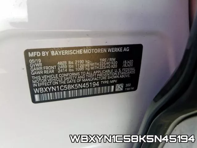 WBXYN1C58K5N45194 фото 2