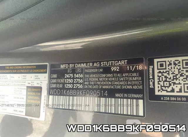 WDD1K6BB9KF090514 фото 10
