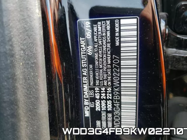WDD3G4FB9KW022707 фото 2